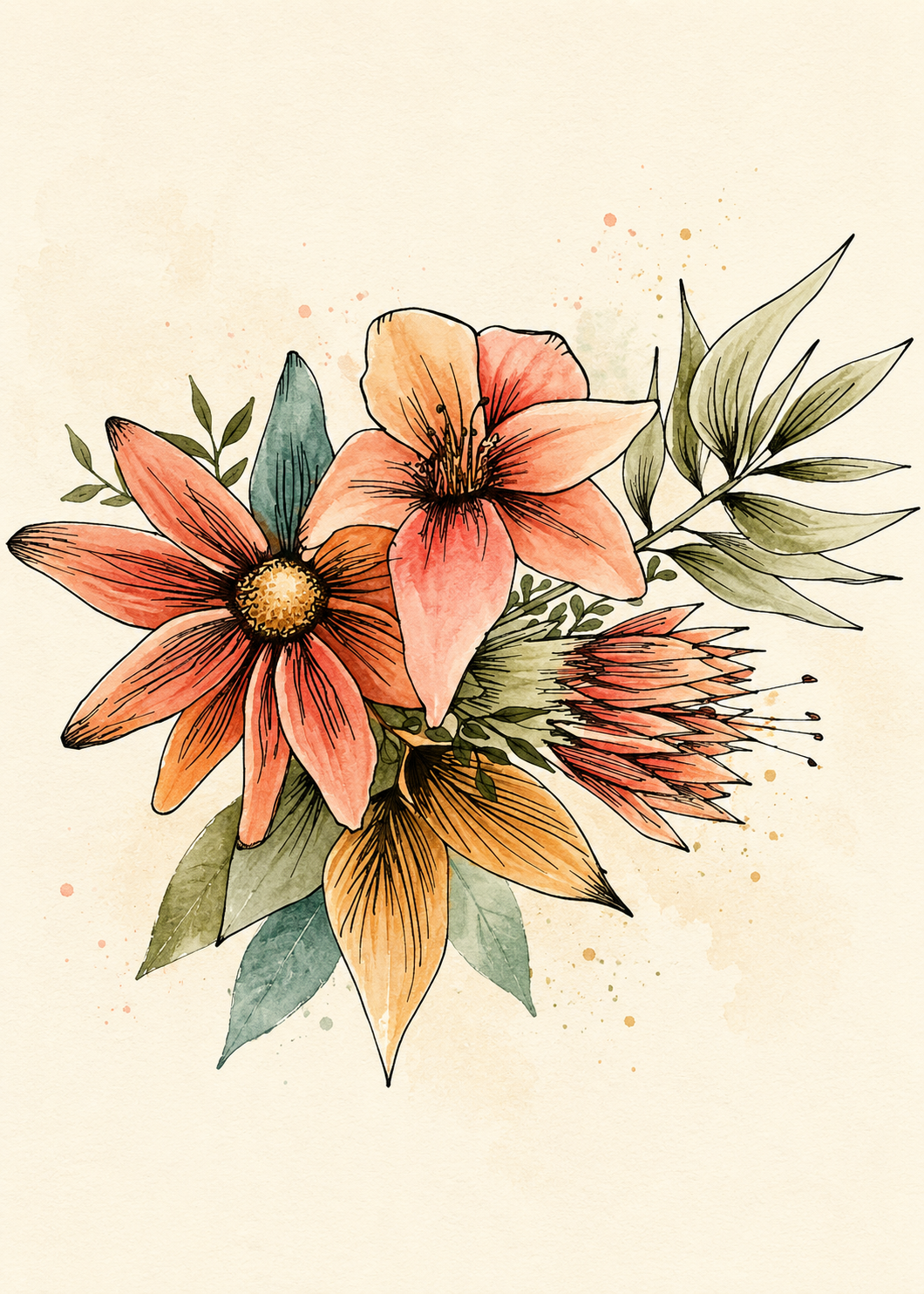 Watercolour Floral Birthday Card
