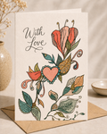 Boho Floral 'With Love' Greeting Card