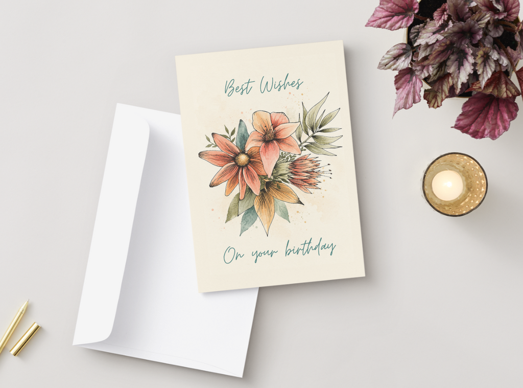 Watercolour Floral Birthday Card